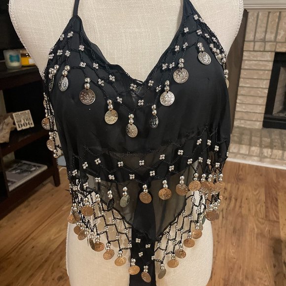 Backless Belly Dancer Top and Bottom - Picture 8 of 10